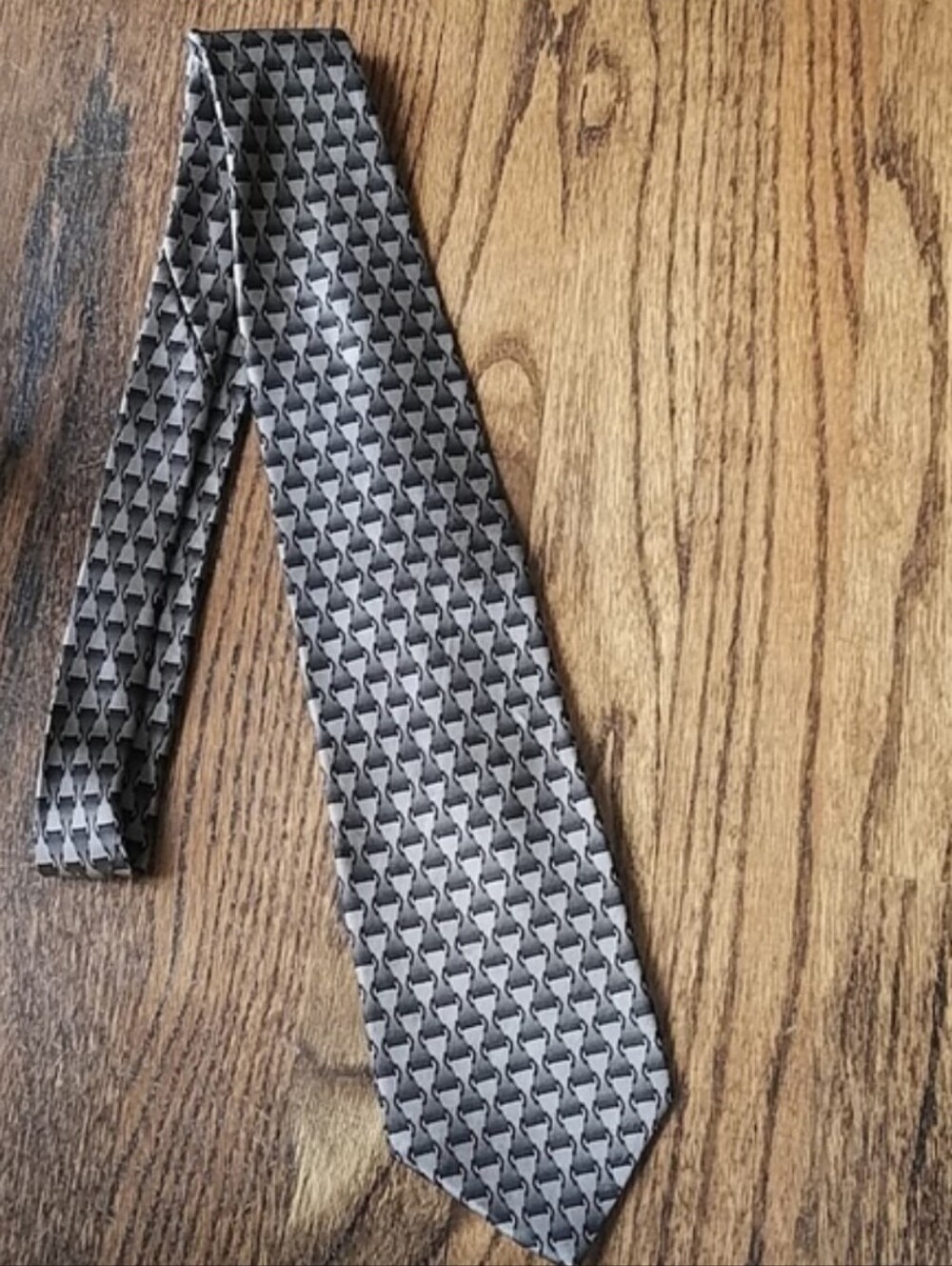 𝅺Ziggurat by Mulberry Vintage All Silk Handmade Equestrian Men's Necktie - Picture 9 of 9